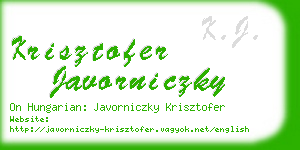 krisztofer javorniczky business card